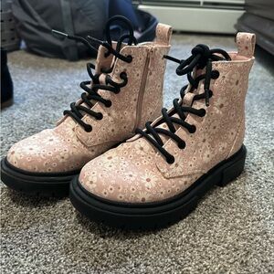 Art Class pink flower girl boots (target)